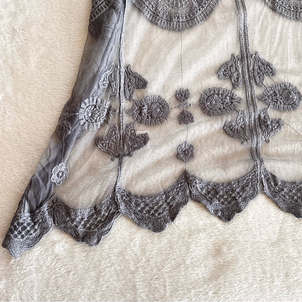 Rebellion Mesh Lace Duster Kimono Size Small Whimsigoth Fairy Bride G8 - Picture 12 of 16